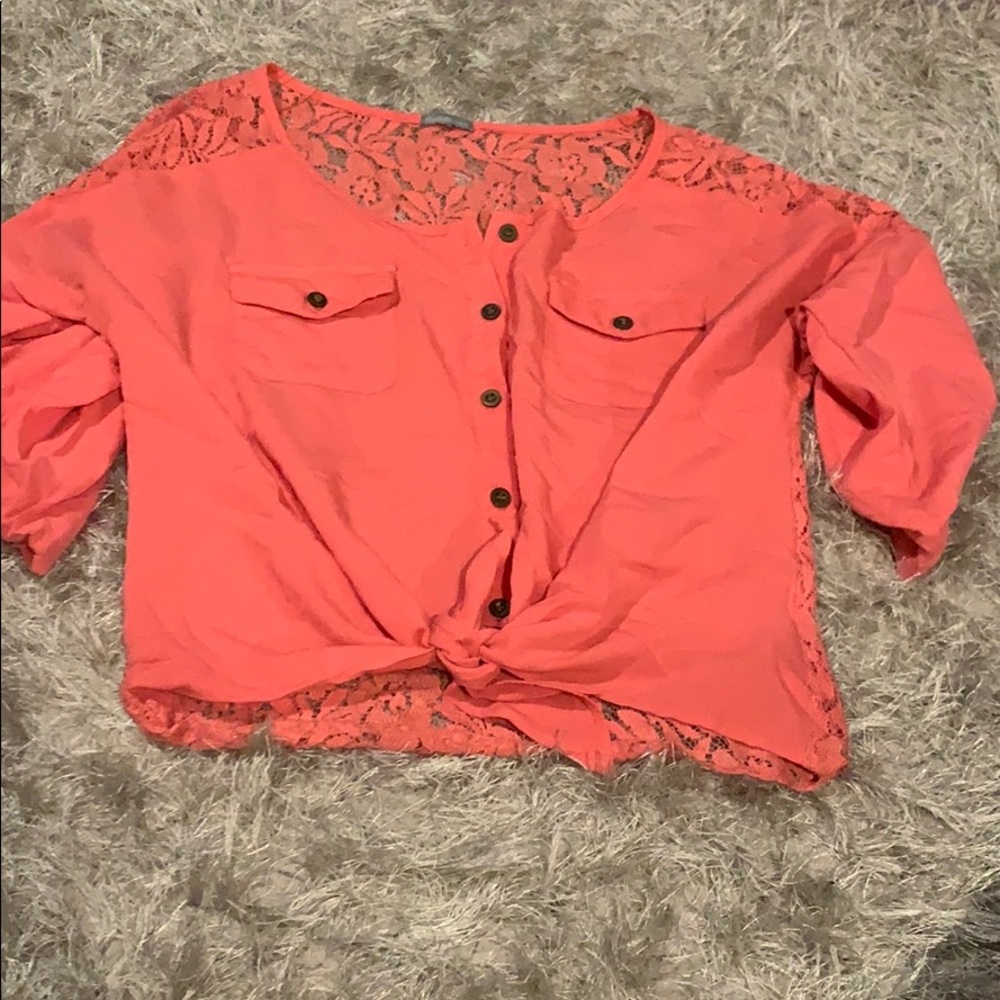 Charlotte Russe button up crop top